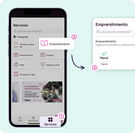 Pasos para registrarse en Flipcat con Nequi